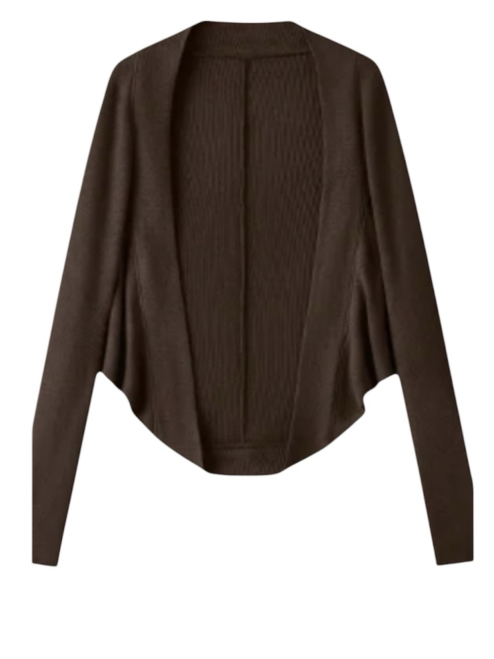 Ogl | Wool Classic Cozy Knit Shrug Cardigan Sweater Coffee Brown | Small New